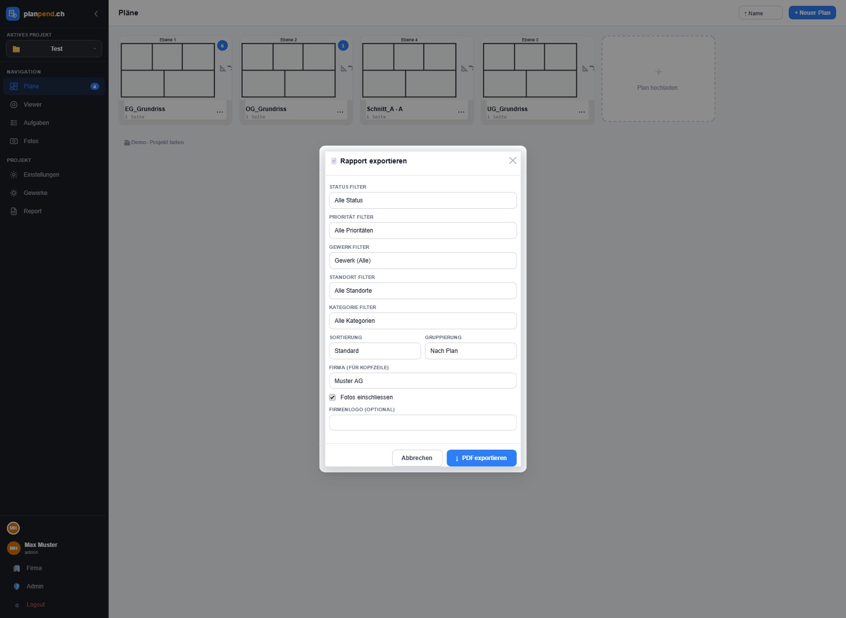 PDF-Report erstellen