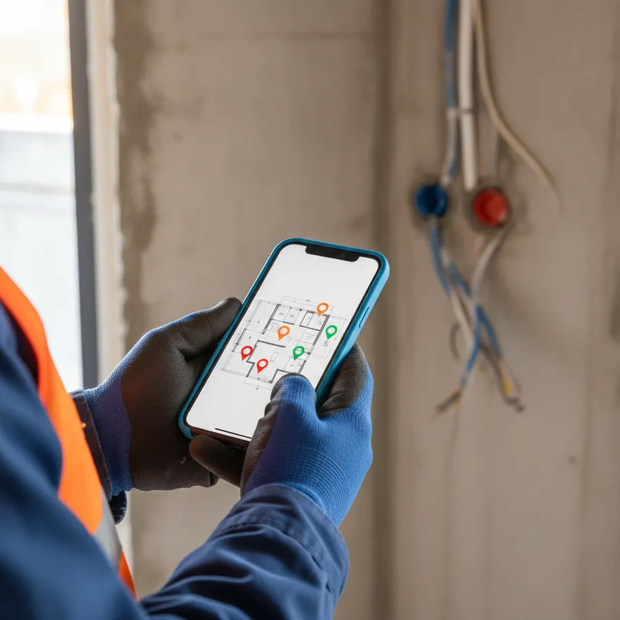 Mobile auf der Baustelle
